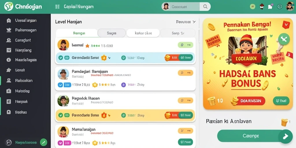 Variasi permainan mini yang menghibur.