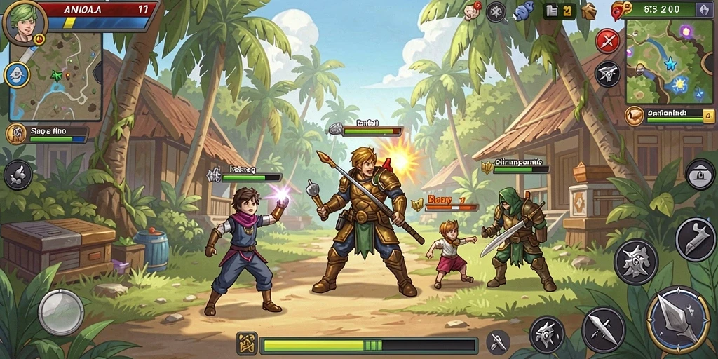 Screenshot menunjukkan karakter utama beraksi dalam permainan.