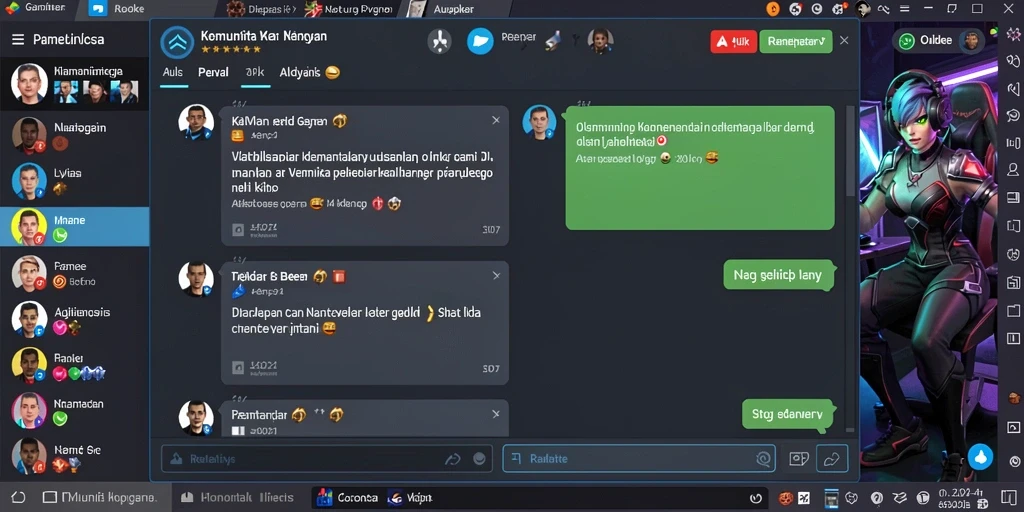 Fitur chat yang memungkinkan interaksi antar pemain.